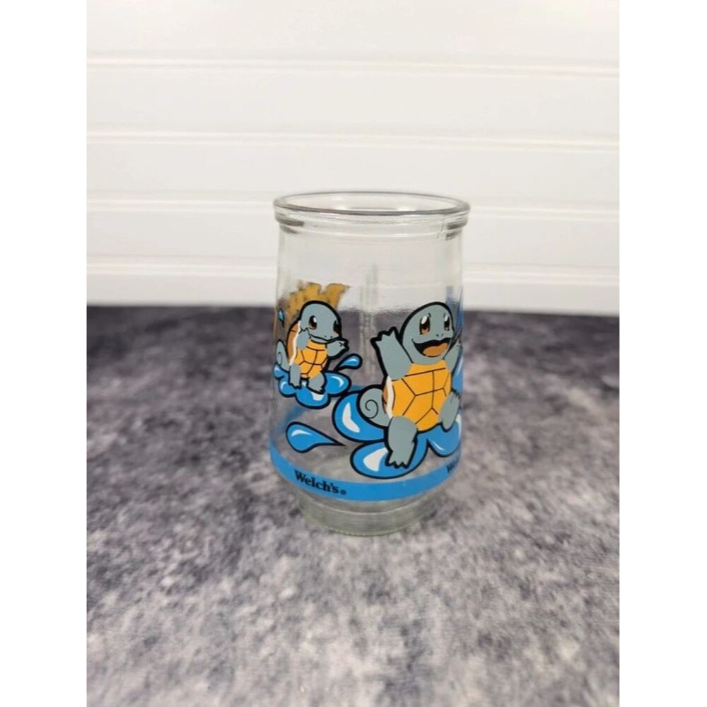 Vintage 1999 Welch's Pokémon Squirtle Glass Jelly Jar Cup #07 Gotta Catch Em All